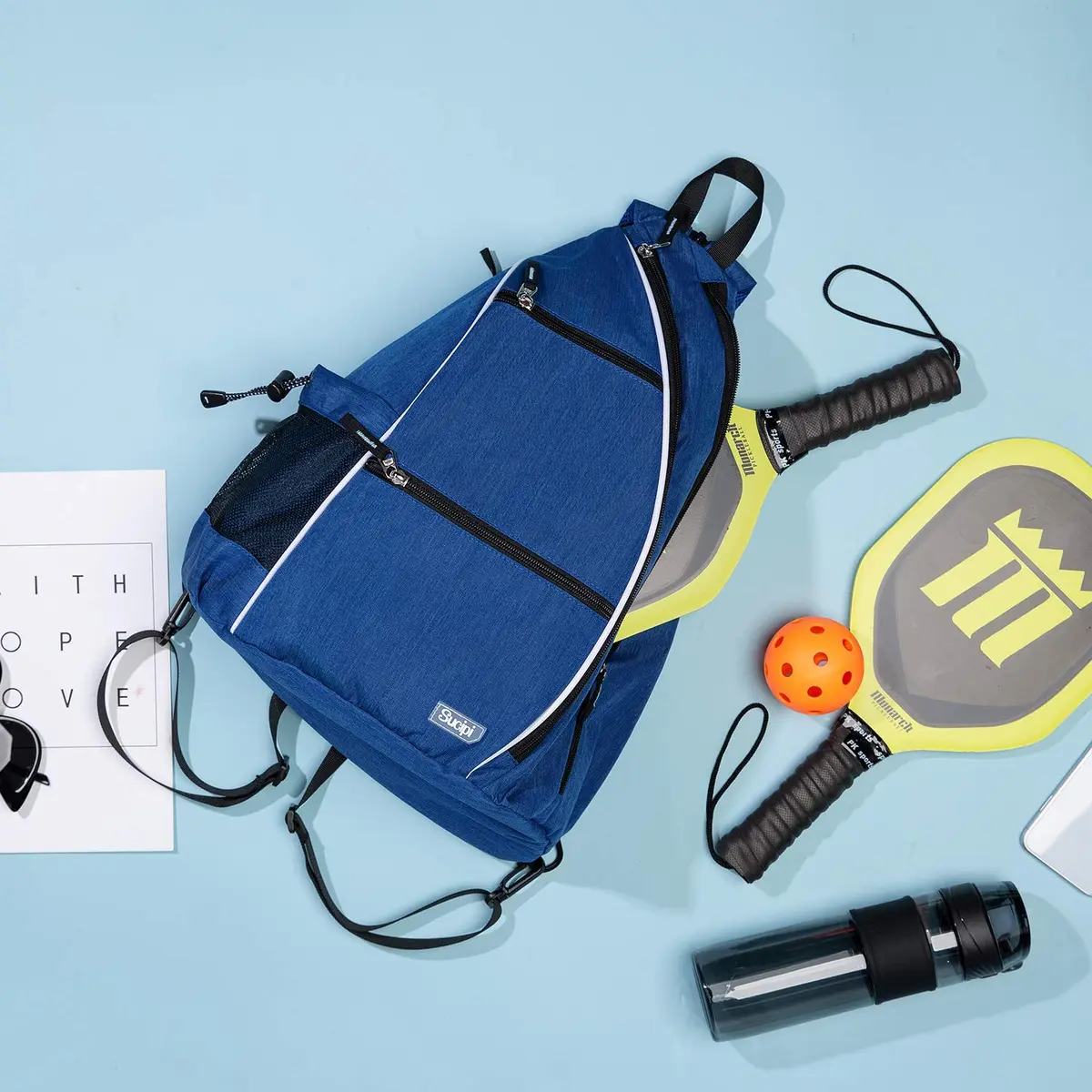 Sucipi Convertible Pickleball Bag Backpack Sling - Blue 45L (1.6 cu ft) | Versatile Carry for Men & Women - view 6