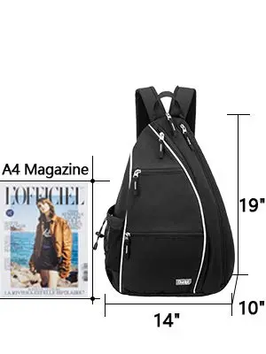 Sucipi Convertible Pickleball Bag Backpack Sling Bag for Men & Women, Deep Black | 14 inch x 10 inch x 19 inch - view 8