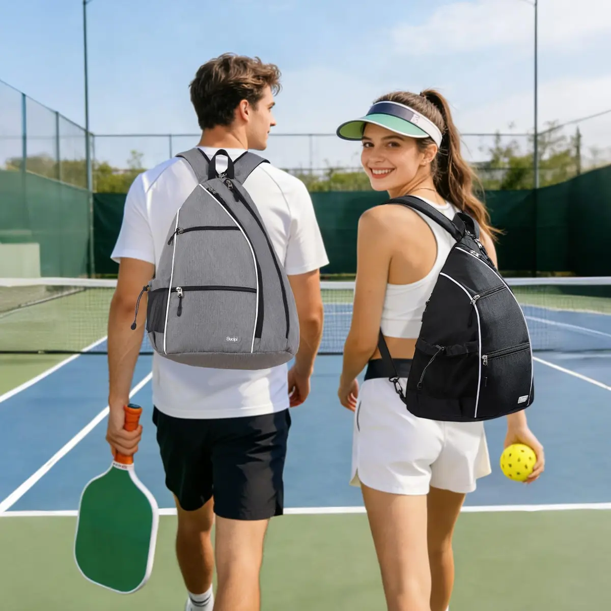 Sucipi Convertible Pickleball Bag Backpack Sling Bag for Men & Women, Deep Black | 14 inch x 10 inch x 19 inch - view 2