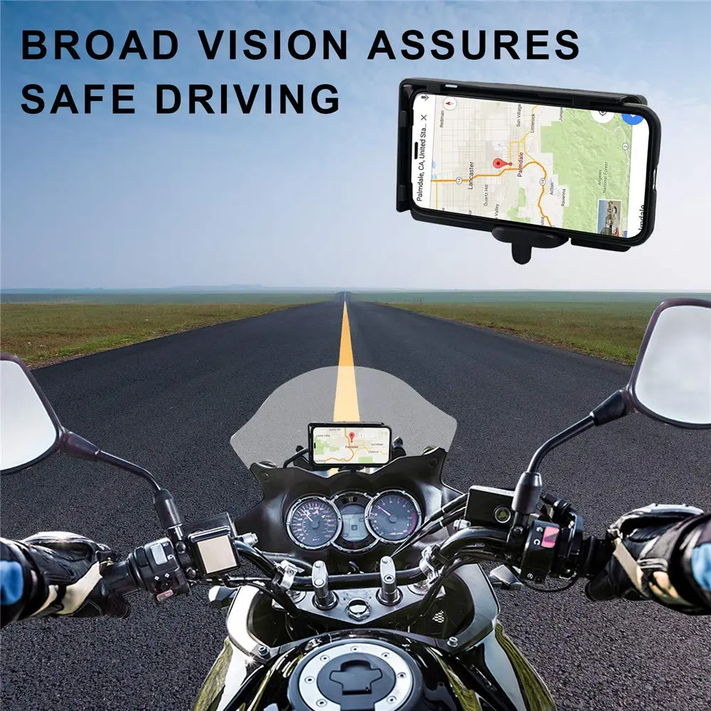 MDPROMCP Motorcycle Phone Holder with Double USB Charger for 12 mm Roll Bar | Waterproof ABS Mount for GPS & Mobile - view 8
