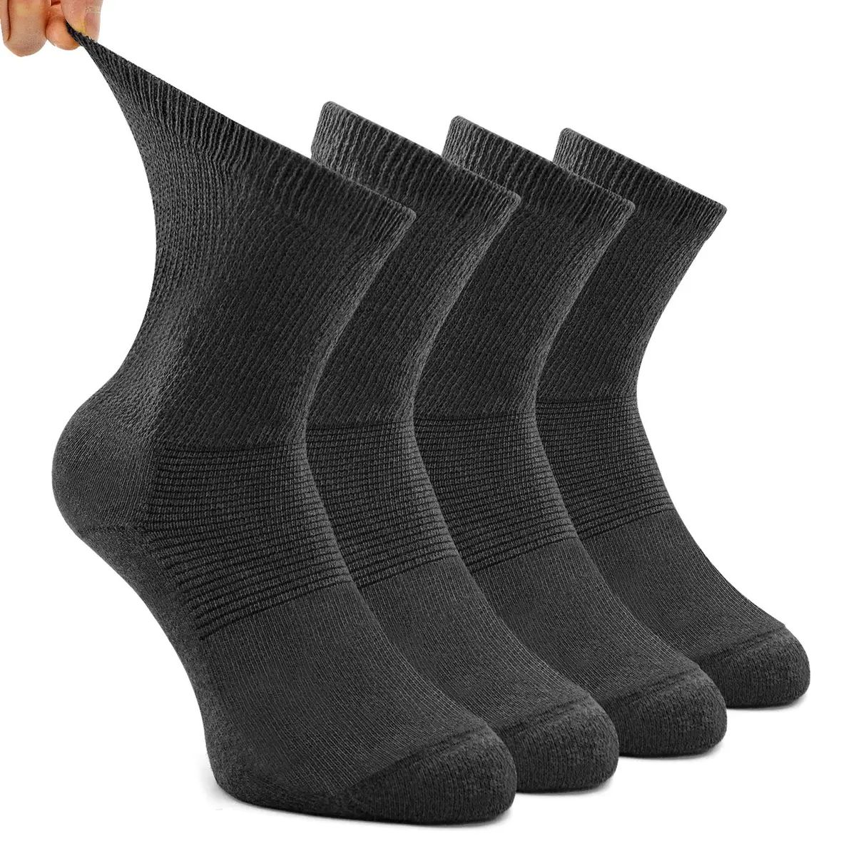 Busy Socks Non Binding Top Cushioned Crew Diabetic Socks | Wide Fit, Moisture Wicking, XL - main product image