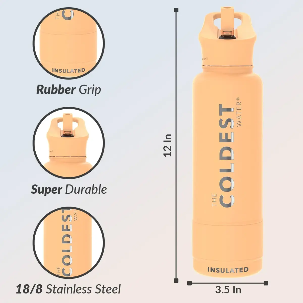 The Coldest Water Insulated Water Bottle with Straw Lid 1183ml (40 oz) | Keeps Drinks Cold 36 Hrs, Hot 13 Hrs - view 5