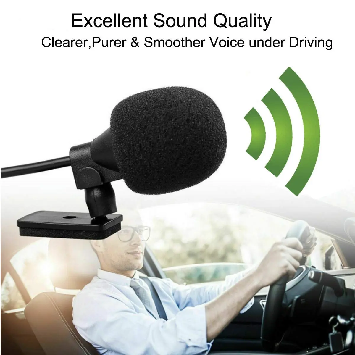 NowTH Microphone HD Voice Assembly Car Radio Mic Replacement 3.5mm Cable | Compatible with Kenwood Boss JVC Sony Jensen Alpine - view 2