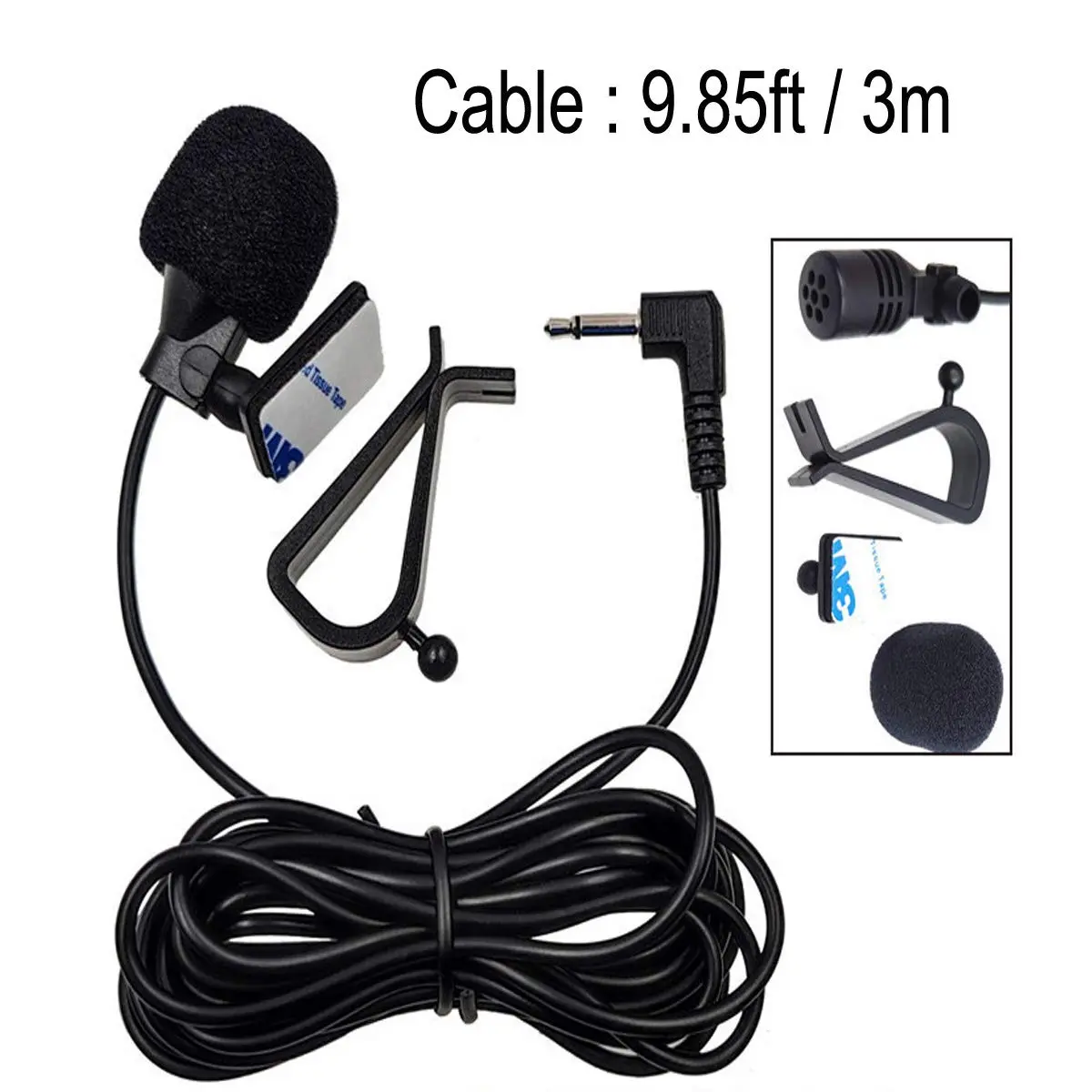 NowTH Microphone HD Voice Assembly Car Radio Mic Replacement 3.5mm Cable | Compatible with Kenwood Boss JVC Sony Jensen Alpine - view 4
