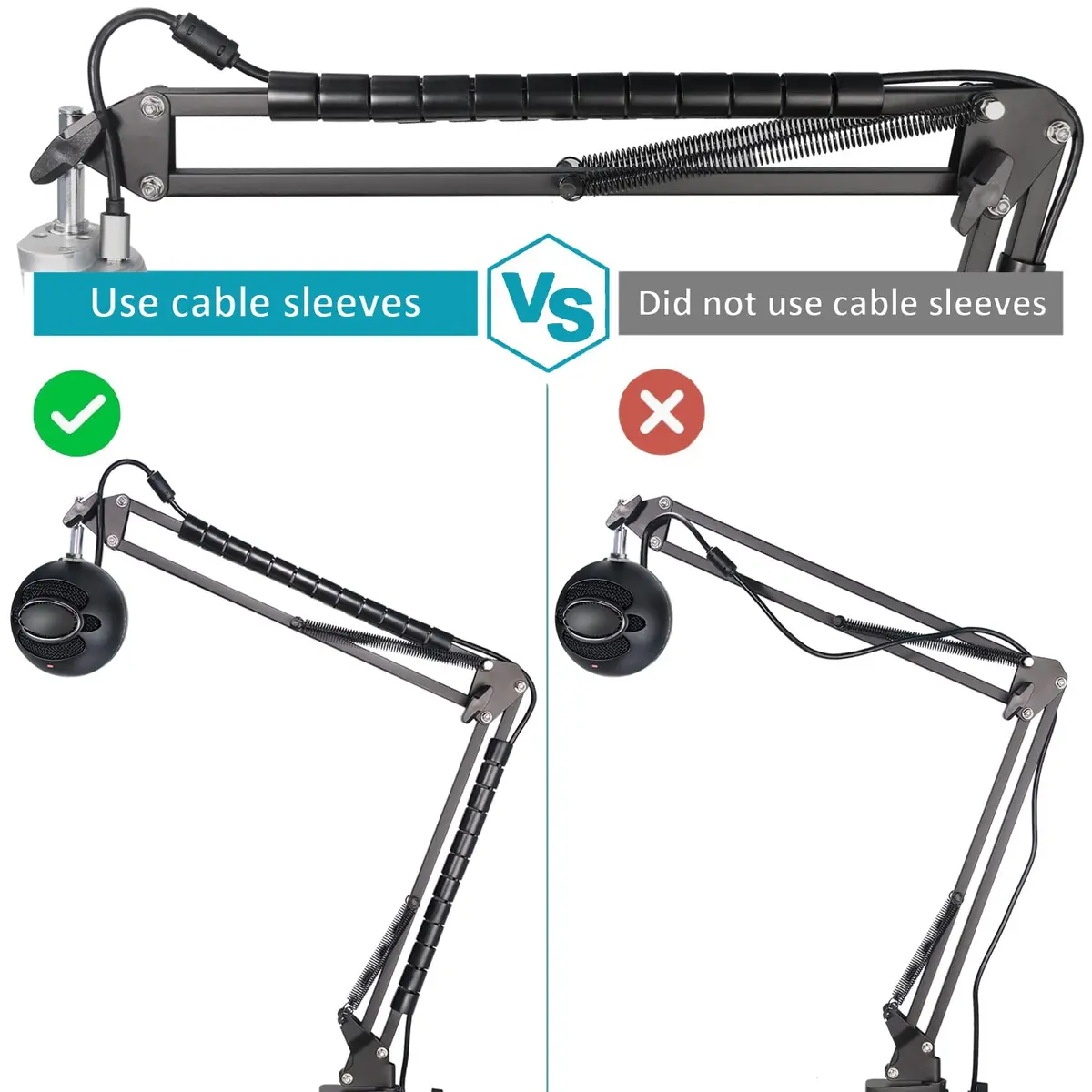 SUNMON Snowball iCE Mic Boom Arm Stand with Pop Filter, 26.8 inches | Compatible with Blue Snowball Ice USB Mic - view 6