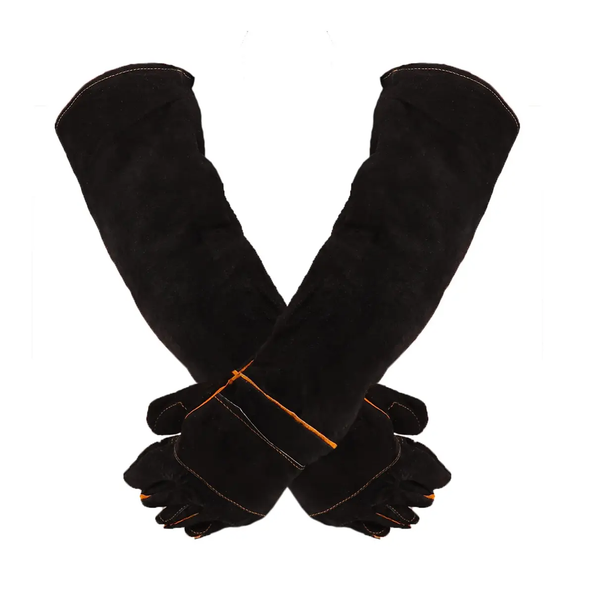 Less bad Animal Handling Gloves Reinforced Protection 60 cm (23.6 in) | Bite & Scratch Proof Cowhide - main product image