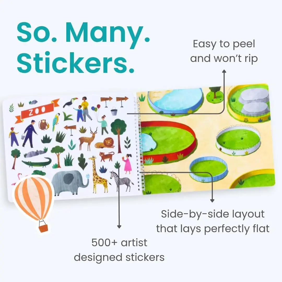 CUPKIN All Around Town Sticker Book with Spiral Binding | Toddler Travel Activity for Ages 2-8 - view 6