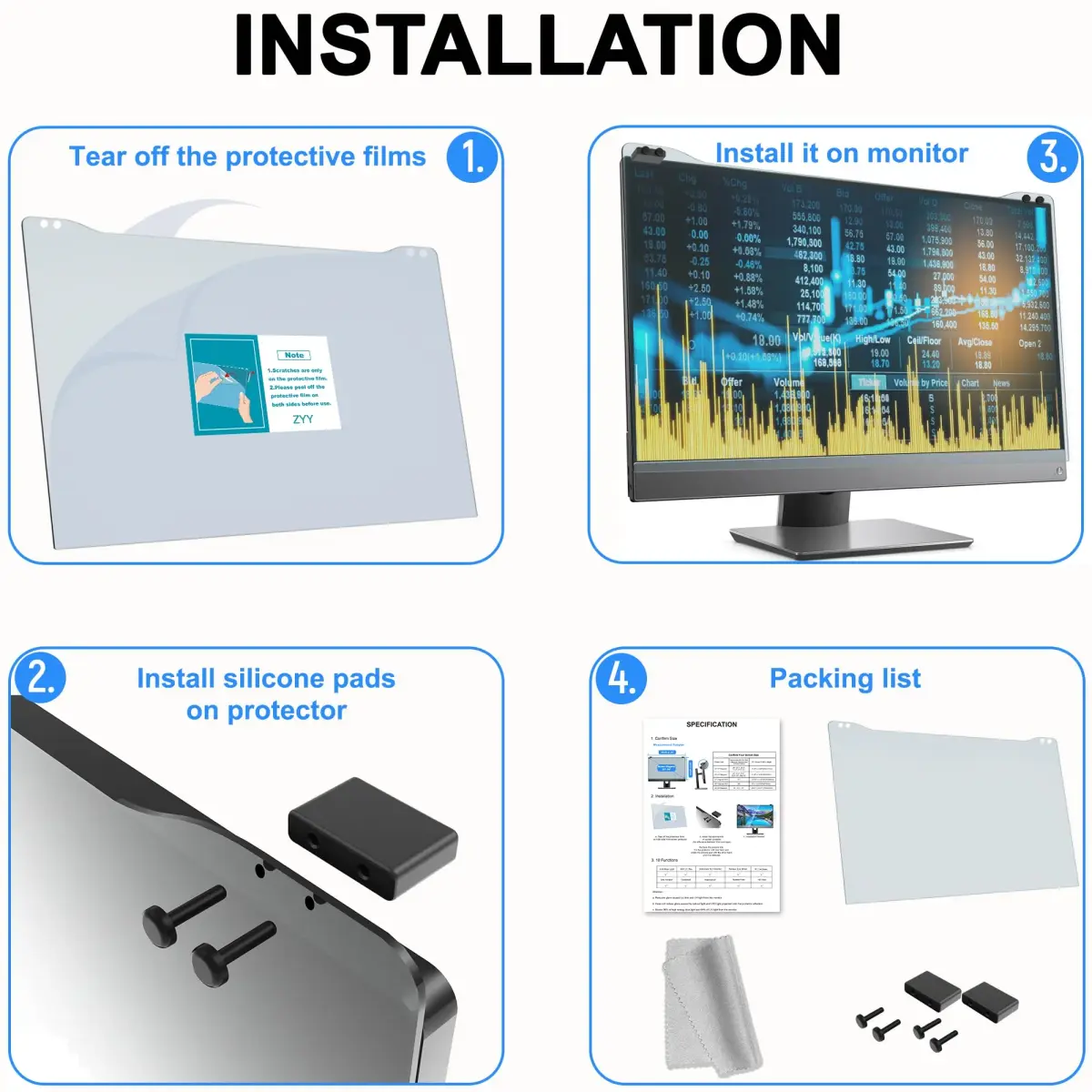 ZYY Anti Blue Light Screen Protector 20-22 Inch | Blocks 99% UV, 90%+ Blue Light - view 7