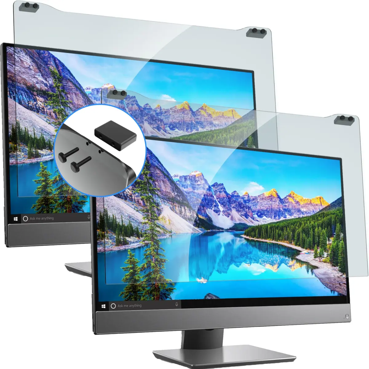 ZYY 2 Pack 27 Inch Computer Screen Blue Light Blocker Hanging Protector | Blocks 99% UV, 90%+ Blue Light - main product image