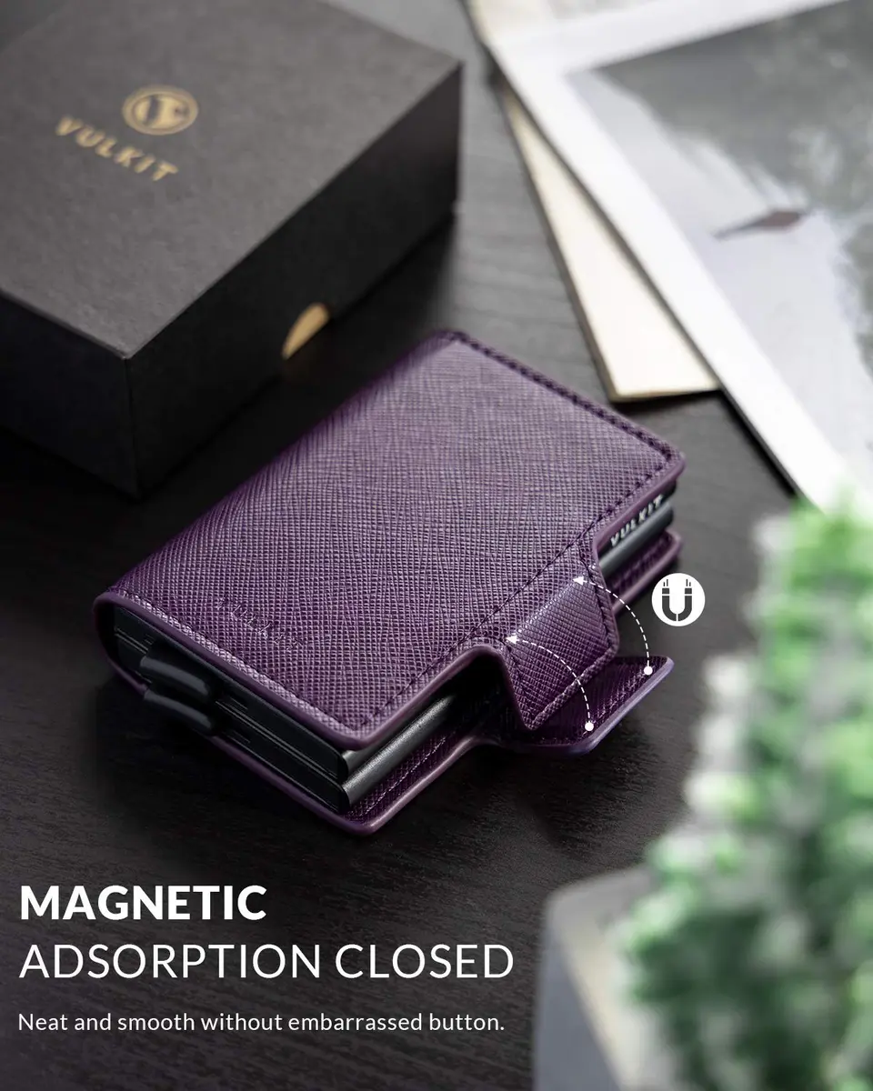 VULKIT Credit Card Holder RFID Blocking Leather Wallet | Slim, Durable & Secure (70-120 chars) - view 5