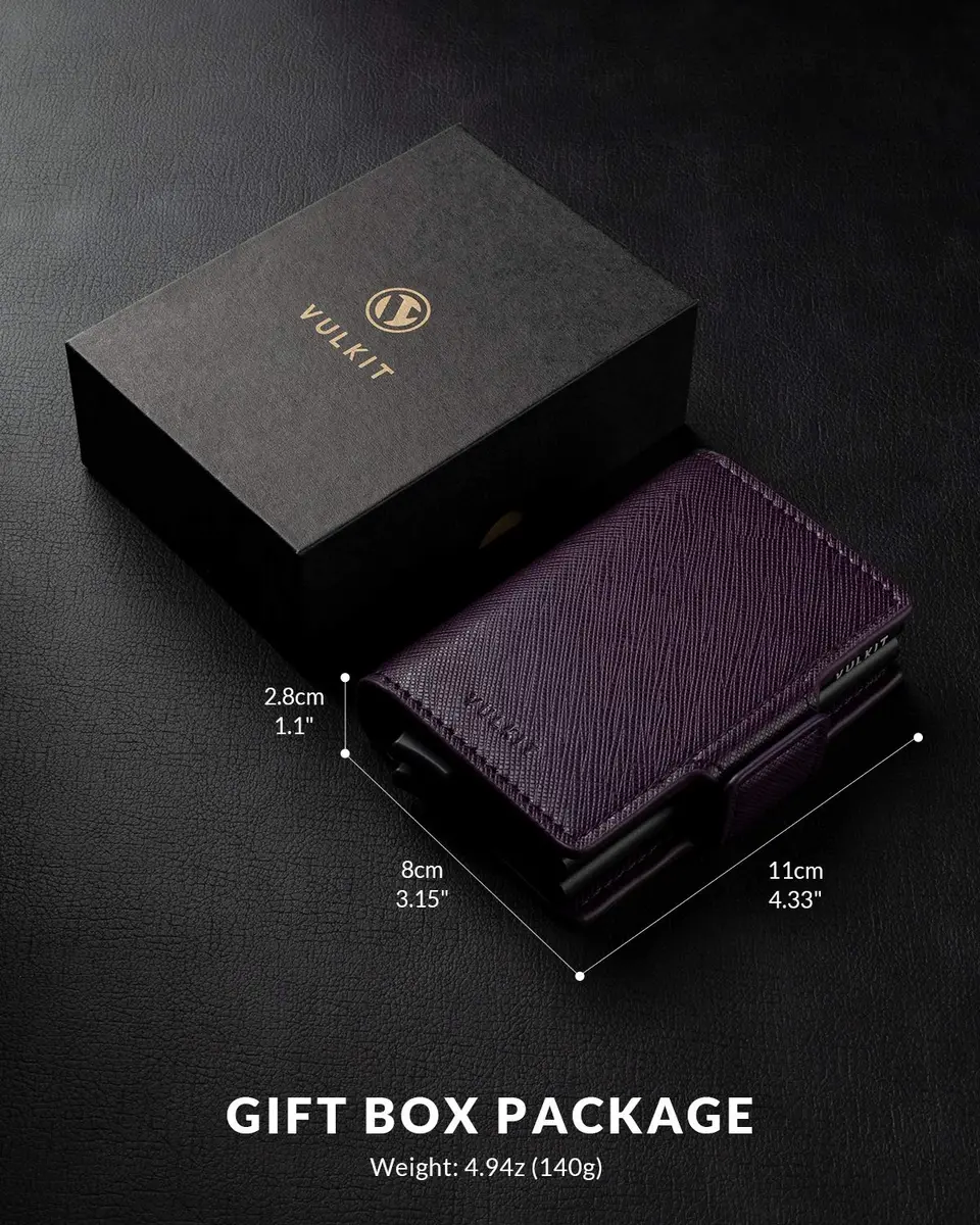 VULKIT Credit Card Holder RFID Blocking Leather Wallet | Slim, Durable & Secure (70-120 chars) - view 6