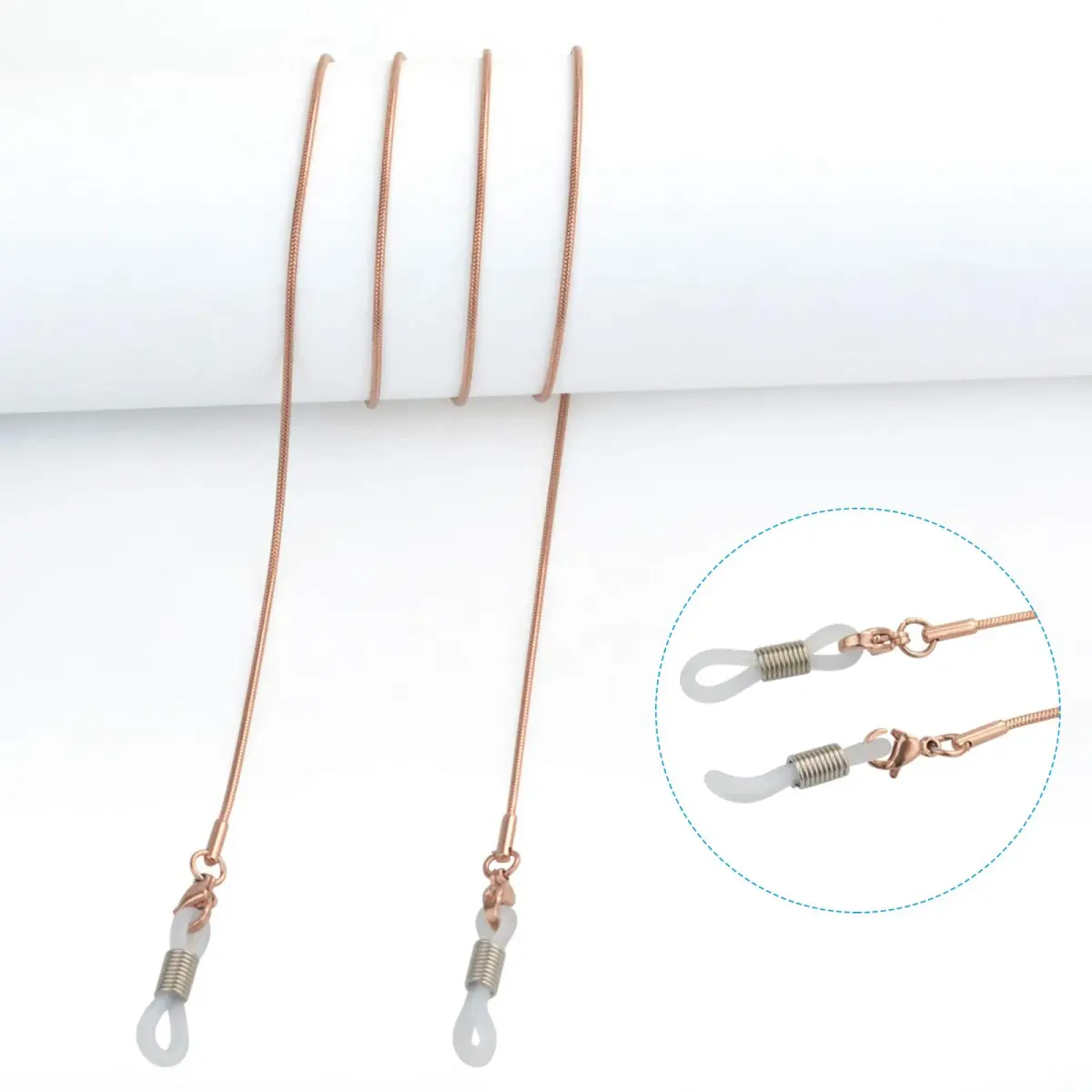 Jmkcoz Rose Gold Eyeglass Chain Holder 80cm (2.62 ft) | Sunglass Retainer Strap - view 4