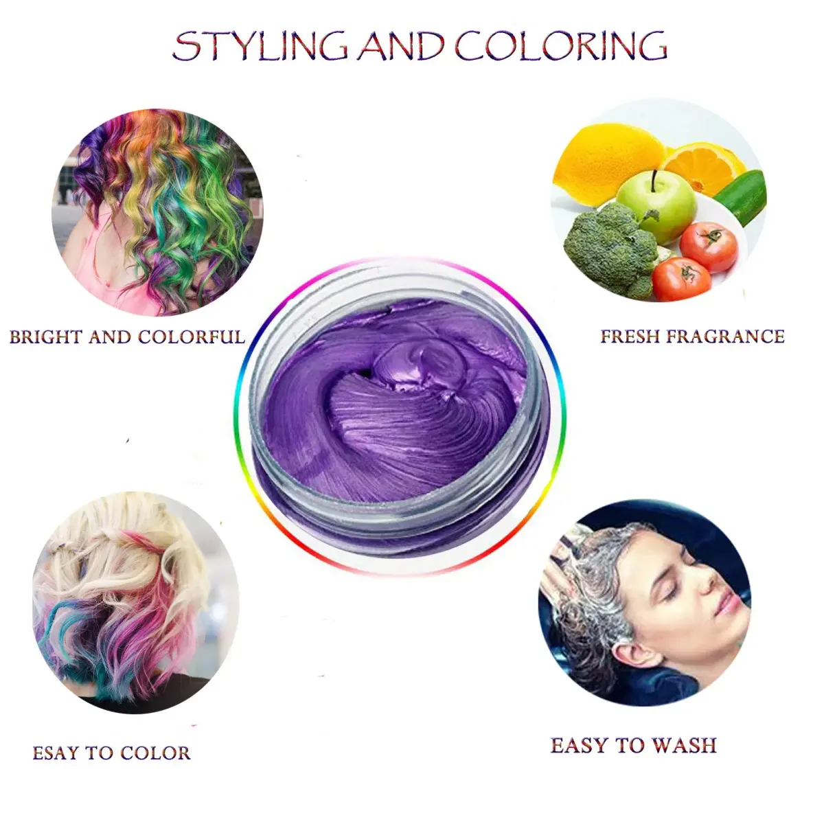 SWAKER Purple Hair Color Wax 130ml (4.23 oz) - Temporary Styling Cream for Vibrant Purple Hair - view 4
