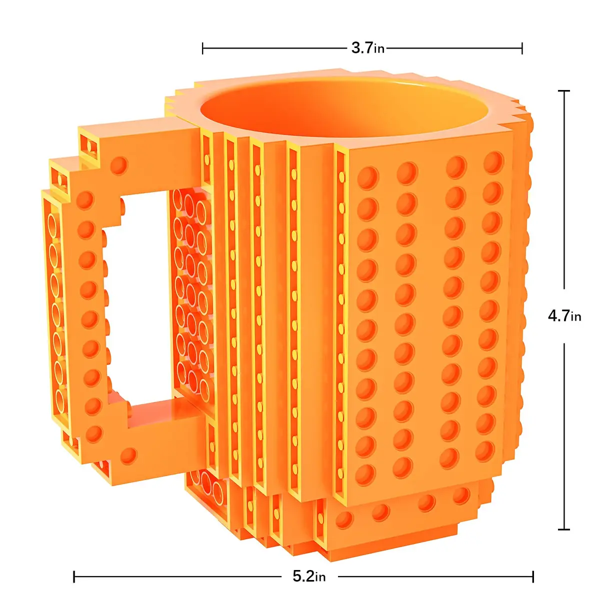 DAYMOO Build-on Brick Mug Set with 2 Random Packs of 2-in-1 Bricks | Creative Novelty Coffee Mug for Kids & Adults (70-120 chars) - view 4