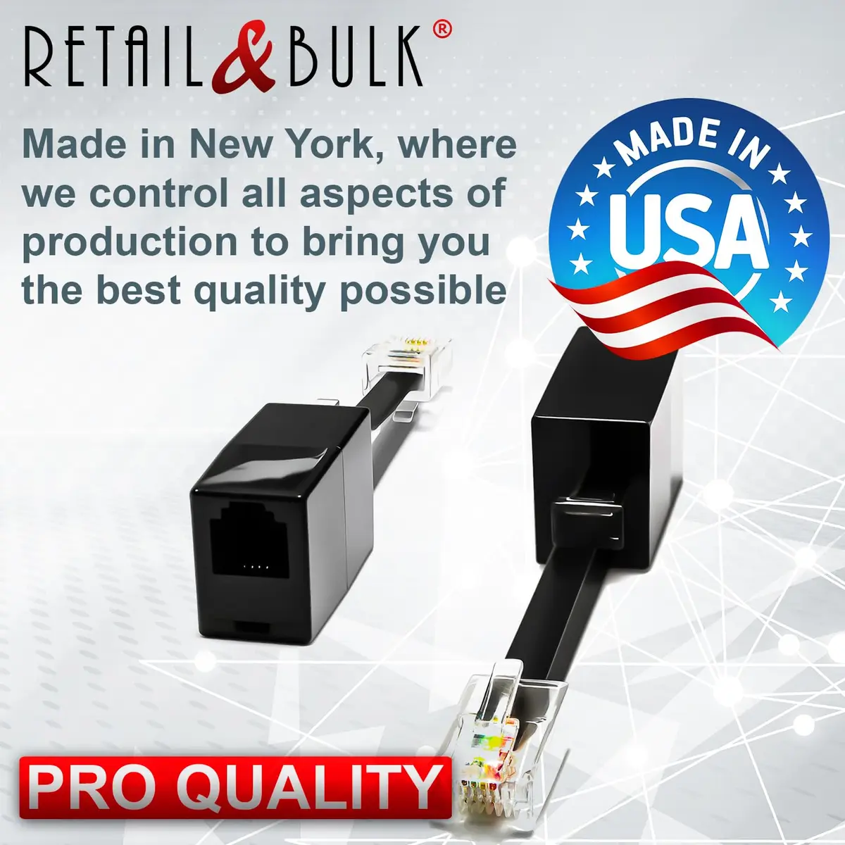 RetailAndBulk 2-Pack RJ11 to RJ45 Adapter Phone Line to Ethernet | Landline, Fax, DSL Modem Connection - view 5