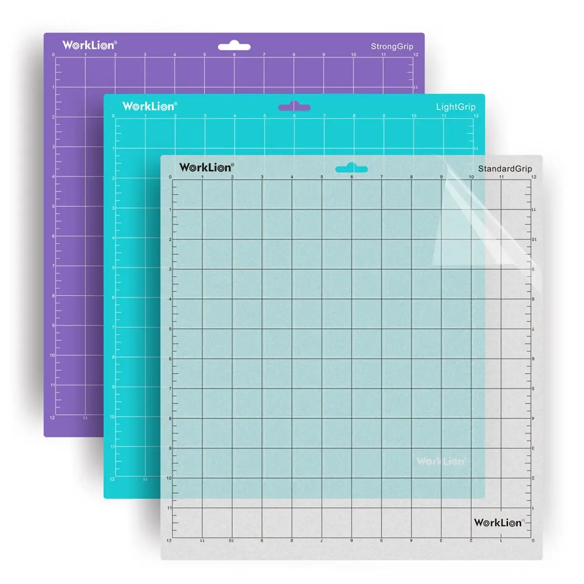 WORKLION 12x12 Inch Cutting Mat Variety Pack (3 Mats) | Standard, Light & Strong Grip for Silhouette Cameo - main product image