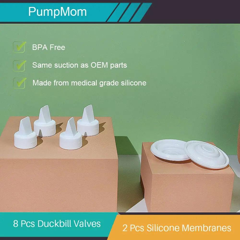 PUMPMOM-US 8 Duckbill Valves & 2 Membranes for Spectra Breast Pump | Silicone, Compatible with S2/S1/9 Plus - view 6