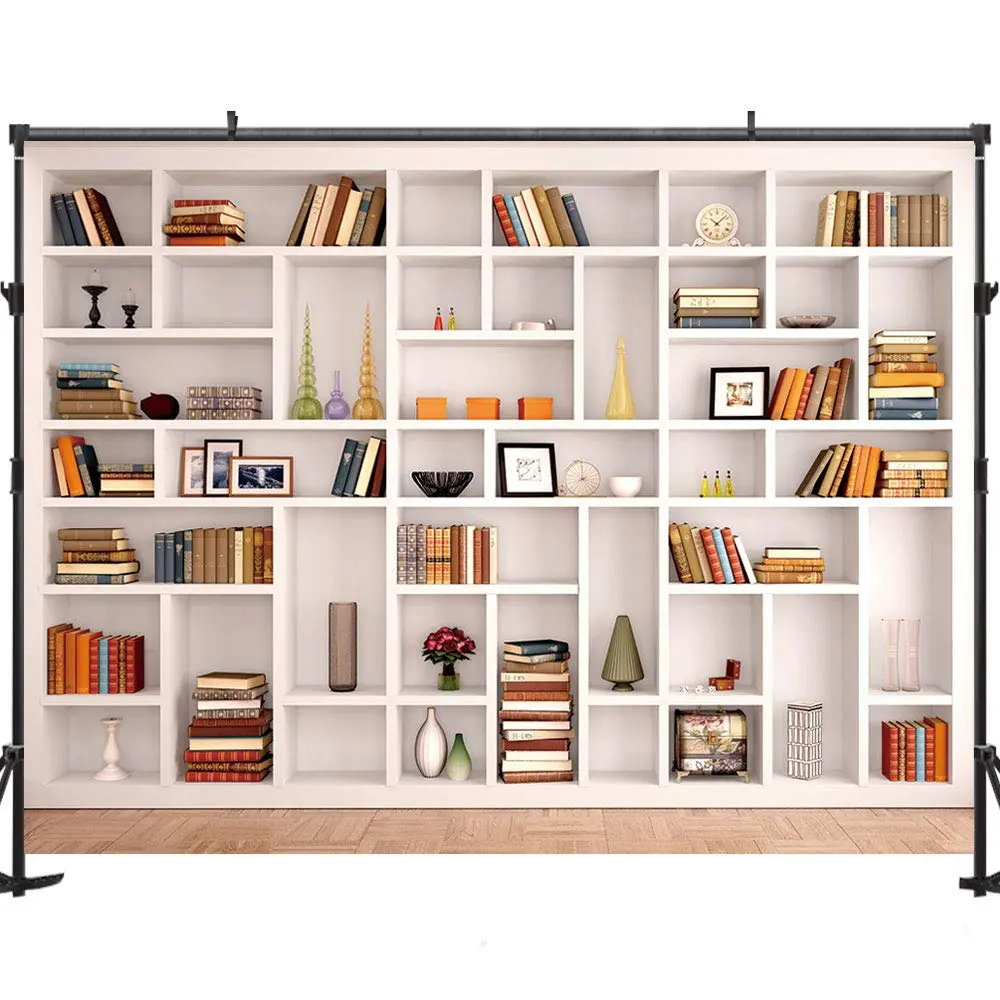 Maijoeyy White Bookshelf Backdrop 2.1m x 1.5m (7x5ft) | Professional Office & Home Studio Background - view 5