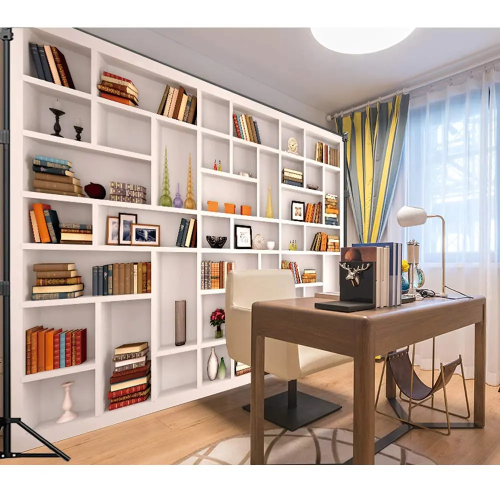 Maijoeyy White Bookshelf Backdrop 2.1m x 1.5m (7x5ft) | Professional Office & Home Studio Background - view 4