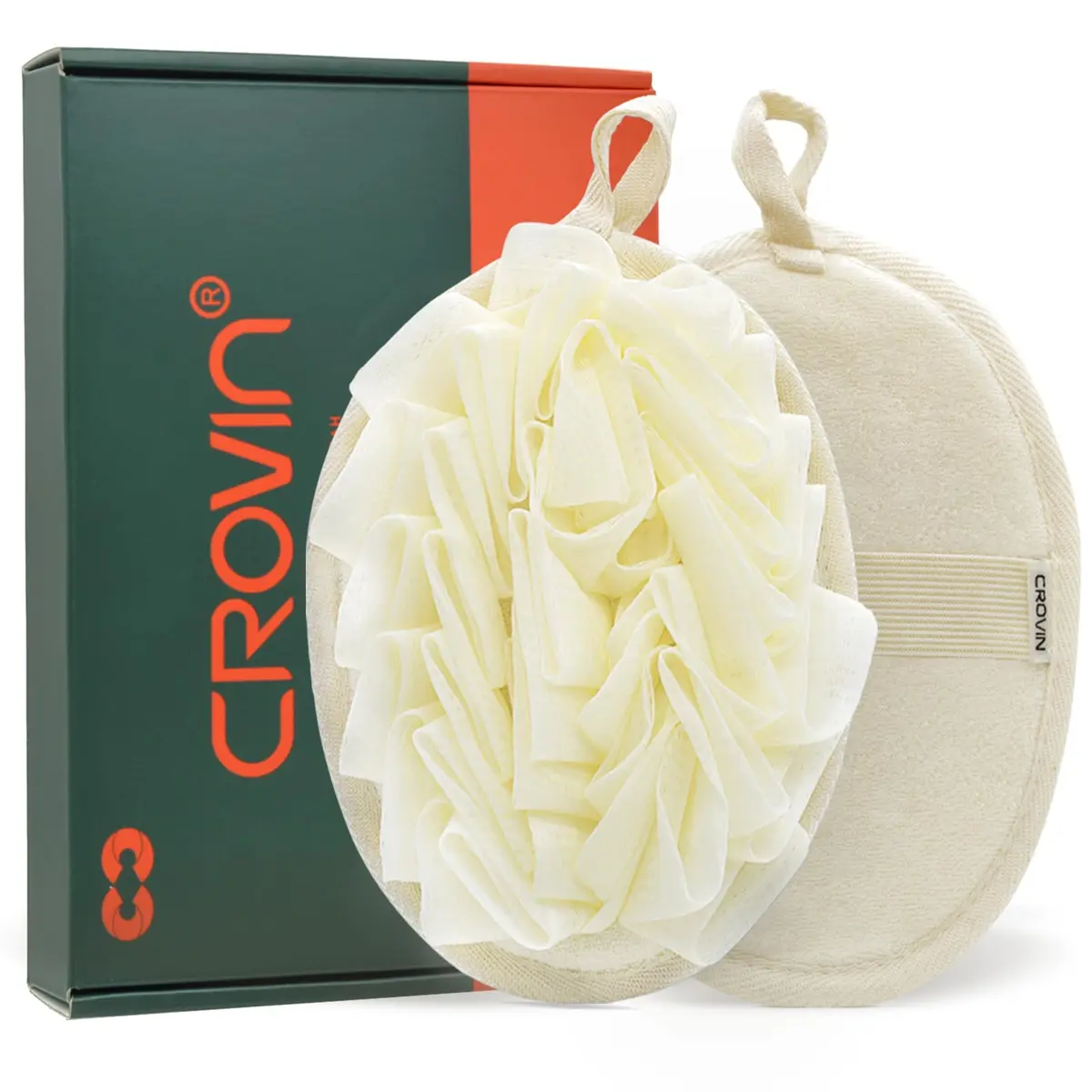 CROVIN Bath Puff Shower Sponge 2 Pack | Exfoliating Loofah for Women & Men - main product image