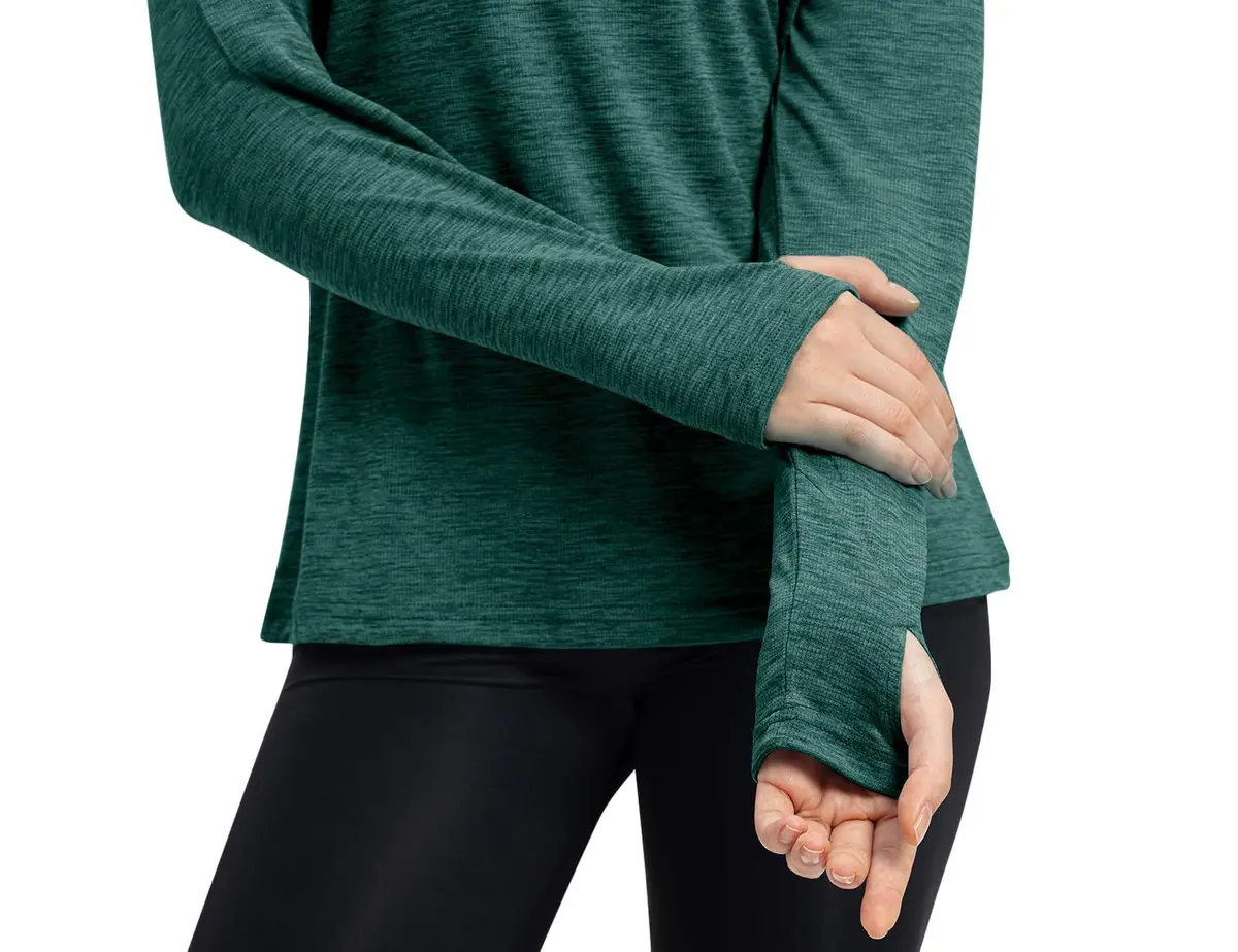 TBMPOY Womens UPF 50+ Sun Protection Hoodie Shirt Long Sleeve Fishing Hiking Outdoor UV Shirt Lightweight Blackish Green L - view 2