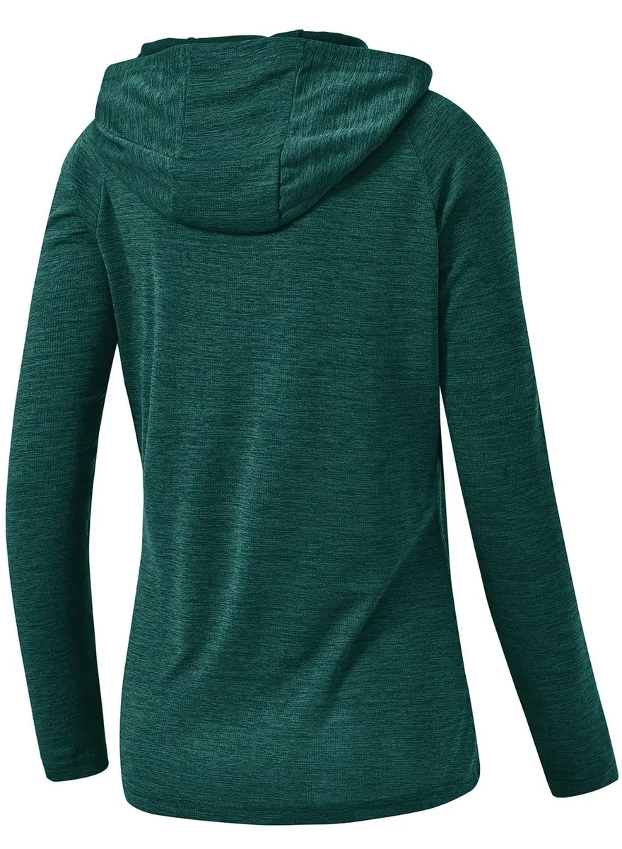 TBMPOY Womens UPF 50+ Sun Protection Hoodie Shirt Long Sleeve Fishing Hiking Outdoor UV Shirt Lightweight Blackish Green L - view 3