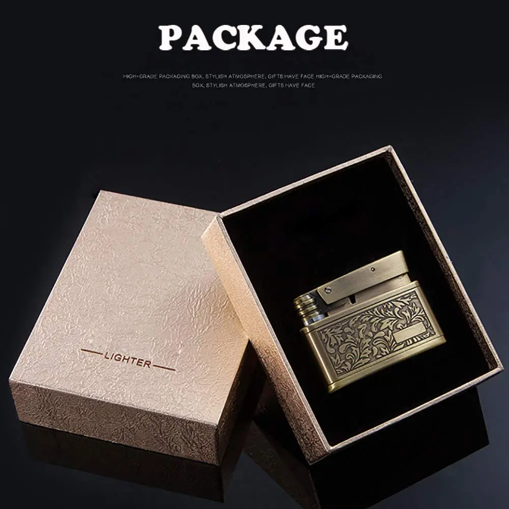 YANCONG Vintage Trench Lighter, Handmade Copper Antique Windproof Novelty Gift (Golden) | Reusable Collectible - view 7