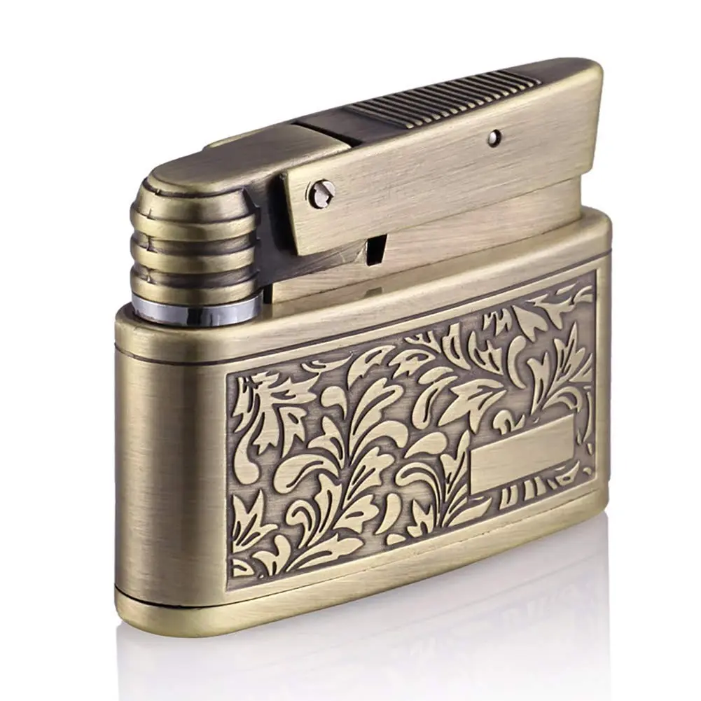 YANCONG Vintage Trench Lighter, Handmade Copper Antique Windproof Novelty Gift (Golden) | Reusable Collectible - view 2