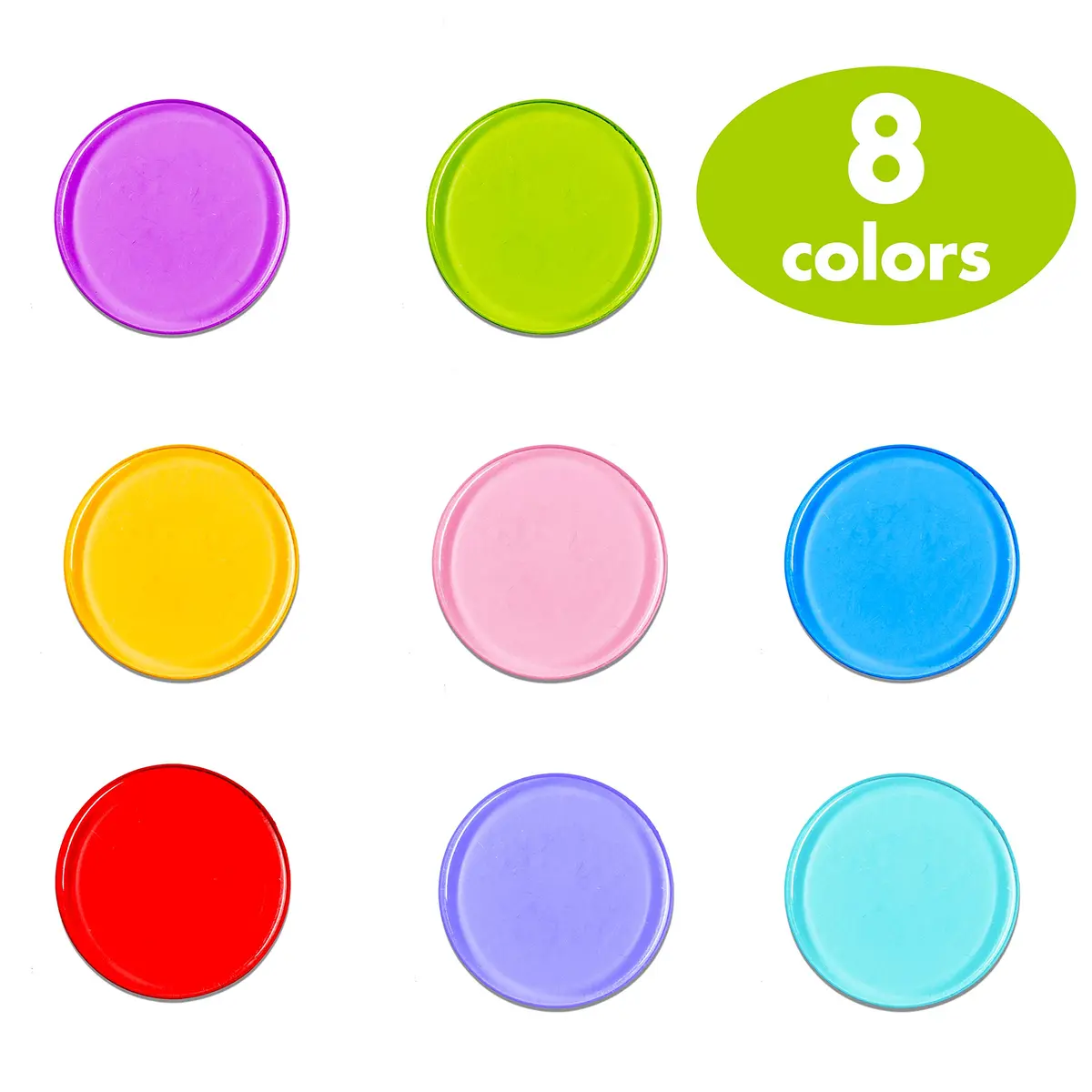 Hebayy 250 Transparent 8 Color Bingo Chips | 3/4 inch Plastic Markers for Kids & Bingo Night - view 2