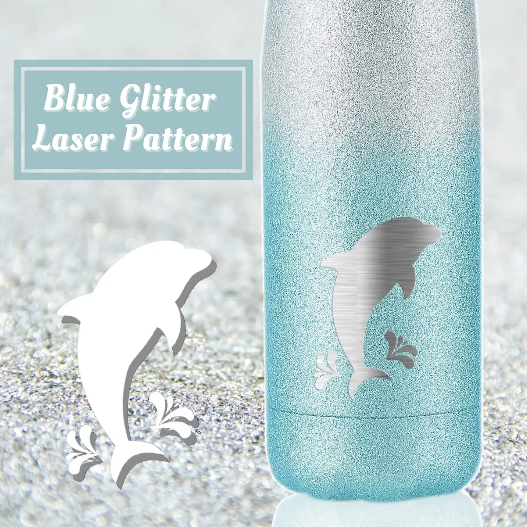 Onebttl Glitter Dolphin Tumbler 500ml (17oz) | Insulated Stainless Steel Bottle - view 2