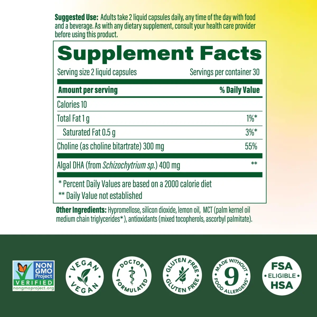 MegaFood Baby & Me 2 Prenatal Vitamins for Women, DHA & Choline Supplements, Liquid Vegan Capsules (60 Count) | Doctor-Formulated for Baby's Brain and Eye Development - view 3
