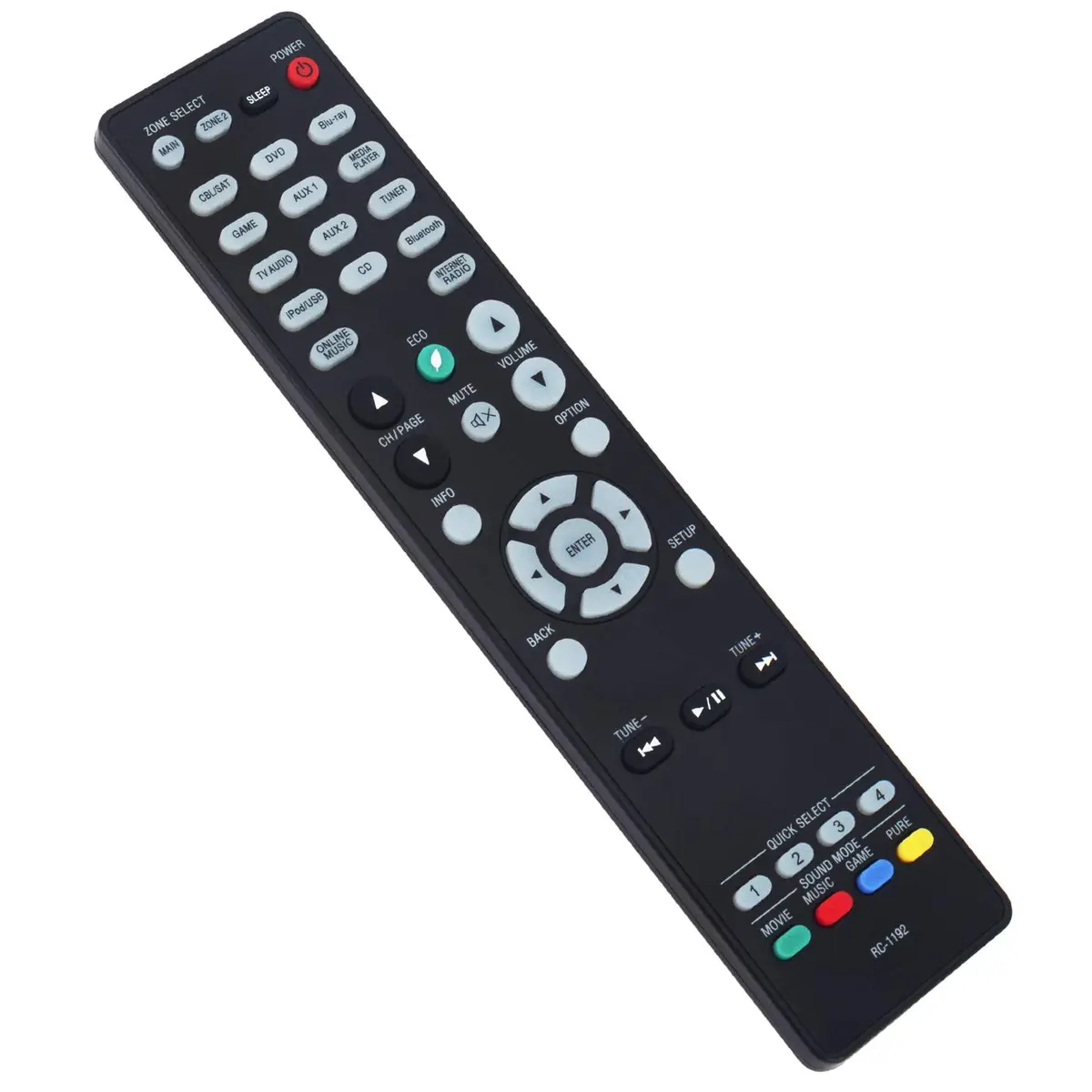 ZdalaMit RC-1192 Replacement Remote Control for Denon AV Receivers | Pre-Programmed, 18-Button, Infrared - view 5
