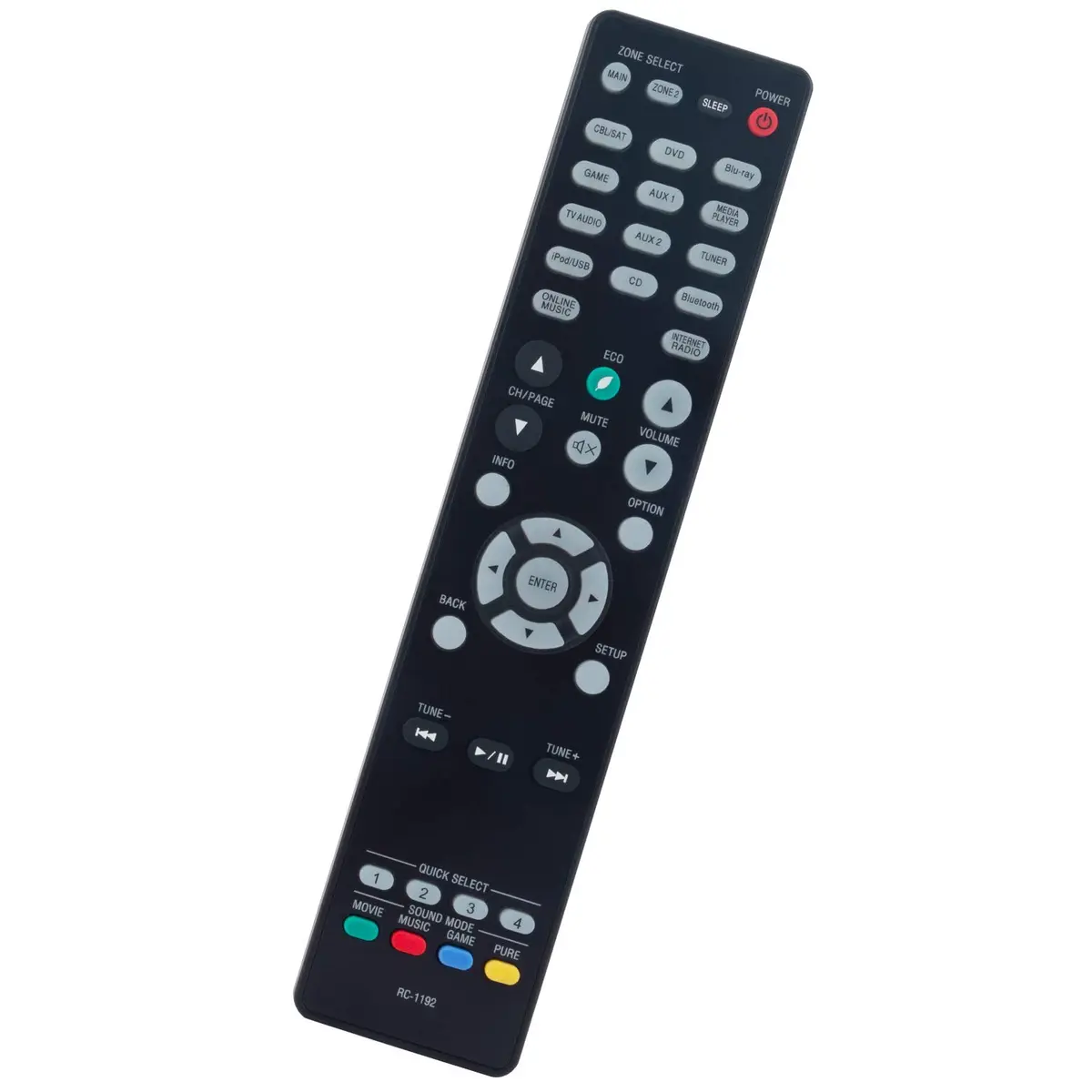 ZdalaMit RC-1192 Replacement Remote Control for Denon AV Receivers | Pre-Programmed, 18-Button, Infrared - view 2