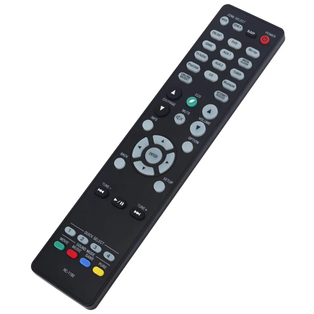ZdalaMit RC-1192 Replacement Remote Control for Denon AV Receivers | Pre-Programmed, 18-Button, Infrared - view 4