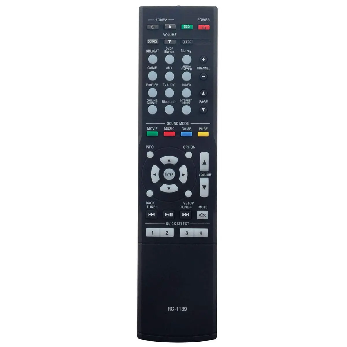 ZdalaMit RC-1189 Replacement Remote Control for Denon AV Receiver | No Programming Needed, Black - main product image