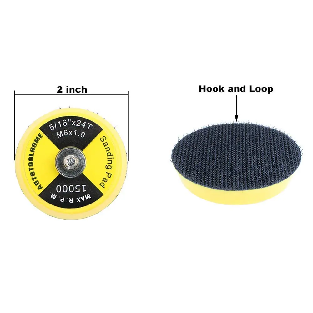 AUTOTOOLHOME 2 Inch Hook and Loop Sanding Pad with 1/8" Mandrel for Drill Rotary Tool | Durable Polyurethane, Quick Change, Ideal for Metal & Wood - view 5