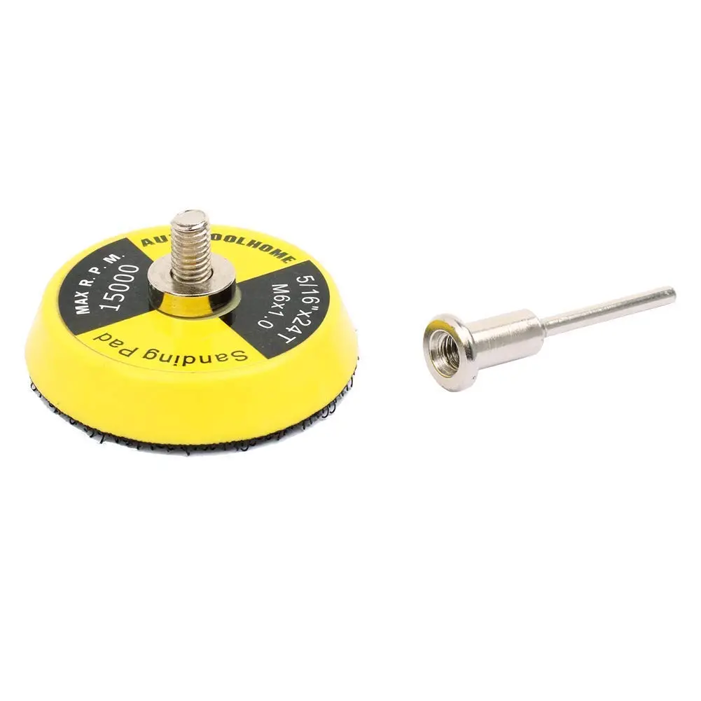 AUTOTOOLHOME 2 Inch Hook and Loop Sanding Pad with 1/8" Mandrel for Drill Rotary Tool | Durable Polyurethane, Quick Change, Ideal for Metal & Wood - view 7