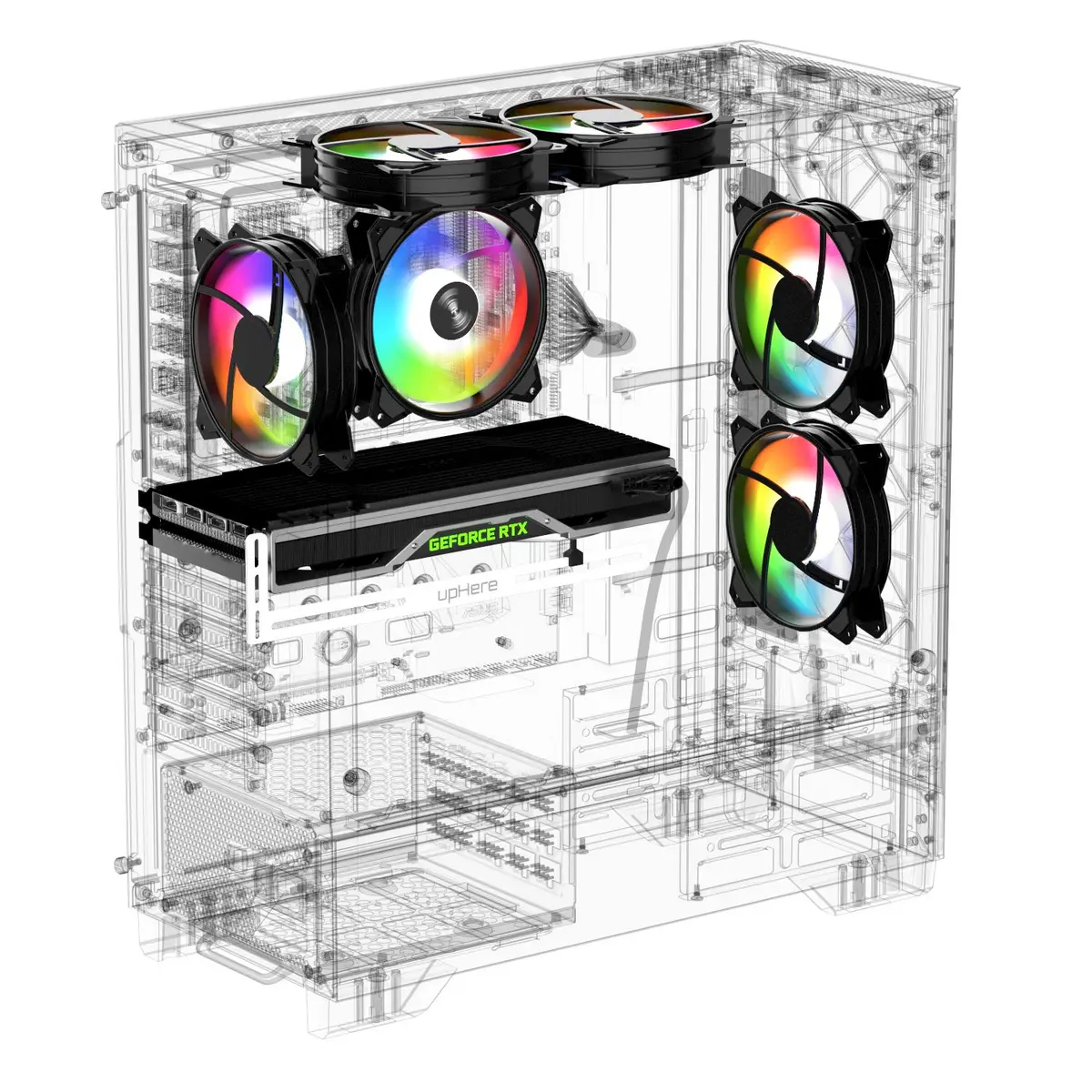 upHere White Graphics Card GPU Brace Support /Holster Bracket, Anodized Aerospace Aluminum, 10.5 * 2.5 * 0.5 Inches | Supports Single or Dual Slot Cards - view 7