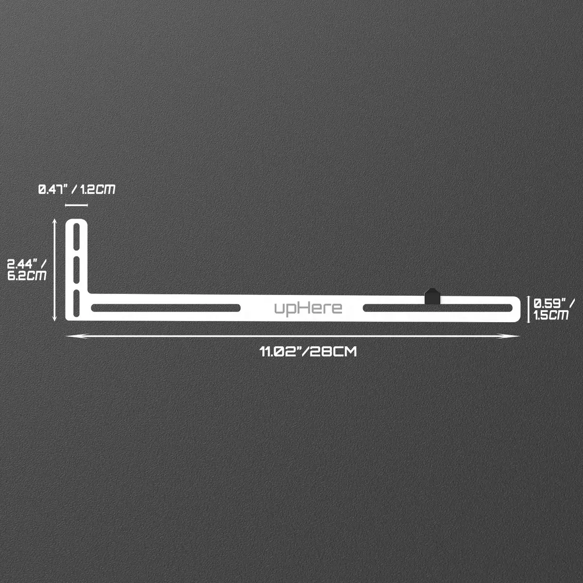 upHere White Graphics Card GPU Brace Support /Holster Bracket, Anodized Aerospace Aluminum, 10.5 * 2.5 * 0.5 Inches | Supports Single or Dual Slot Cards - view 4