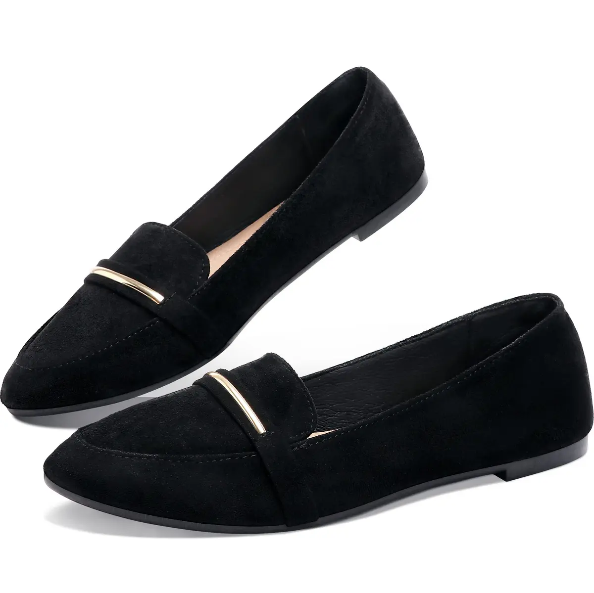 Obtaom Women's Pointy Toe Loafer Flat Faux Suede Shoes | Comfortable Work & Casual (70-120c) - main product image