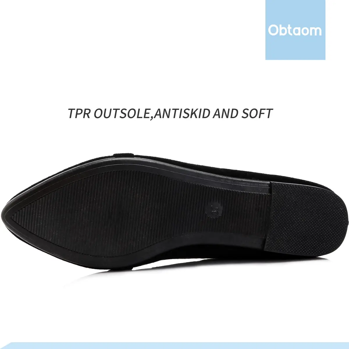 Obtaom Women's Pointy Toe Loafer Flat Faux Suede Shoes | Comfortable Work & Casual (70-120c) - view 7