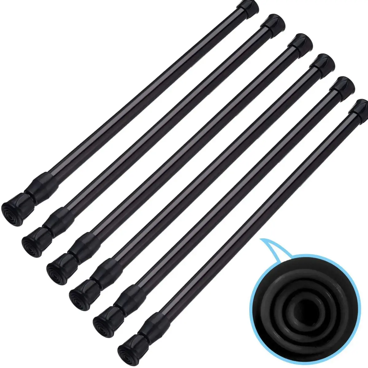 SIQUK Adjustable Spring Tension Rods 30-51 cm (12-20 Inches) | No-Drill Installation for Cupboards & Windows - main product image