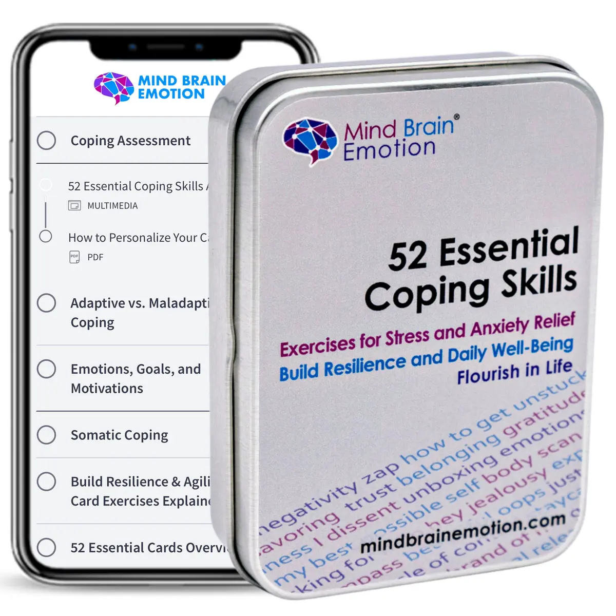 Mind Brain Emotion 52 Essential Coping Skills Cards | CBT, Meditation & Somatic Exercises for Stress & Anxiety Relief - view 5