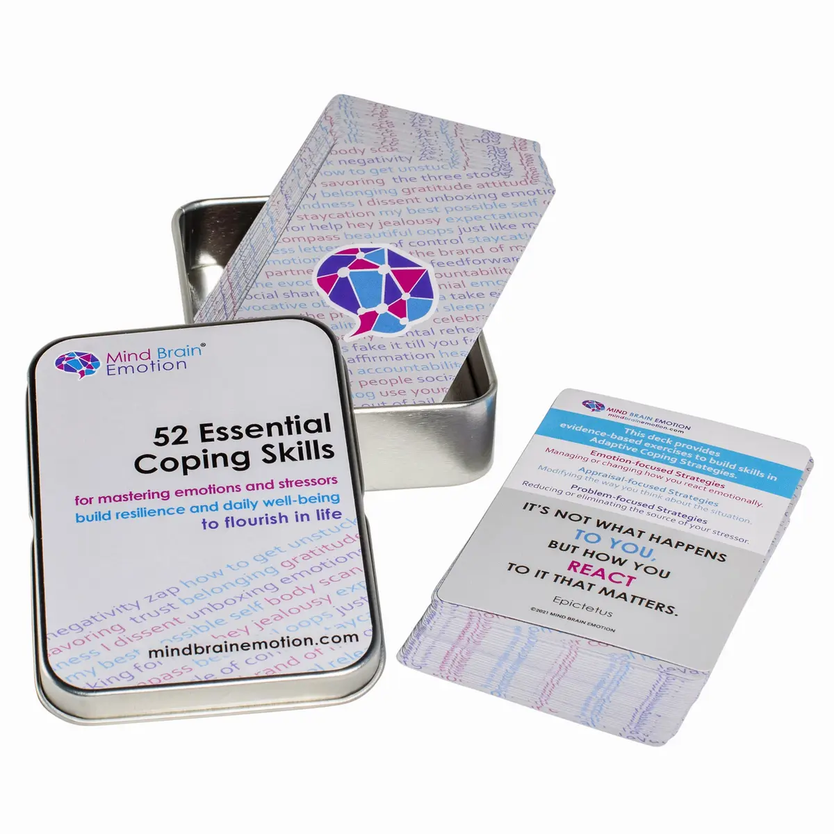 Mind Brain Emotion 52 Essential Coping Skills Cards | CBT, Meditation & Somatic Exercises for Stress & Anxiety Relief - view 8