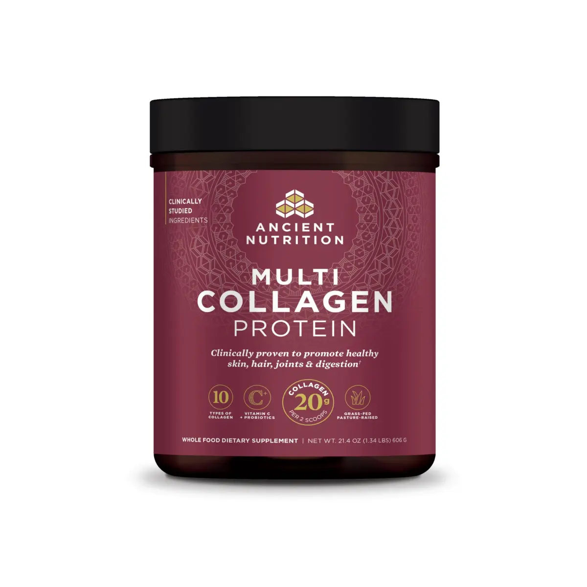 Ancient Nutrition Multi Collagen Protein Powder with Vitamin C & Probiotics, 60 Servings | Supports Skin, Joints, Gut Health - main product image