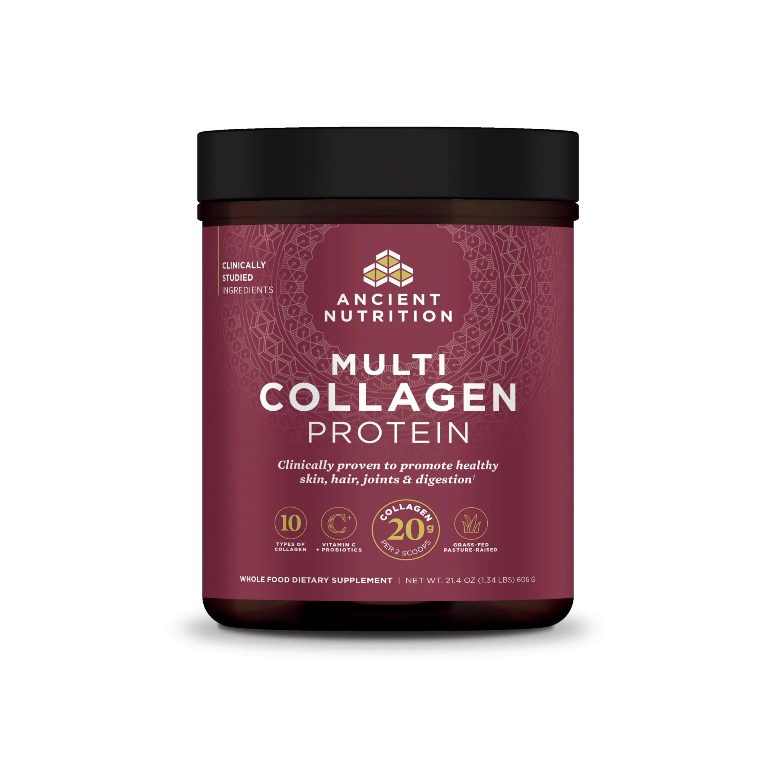 Ancient Nutrition Multi Collagen Protein Powder with Vitamin C & Probiotics, 60 Servings | Supports Skin, Joints, Gut Health - main product image