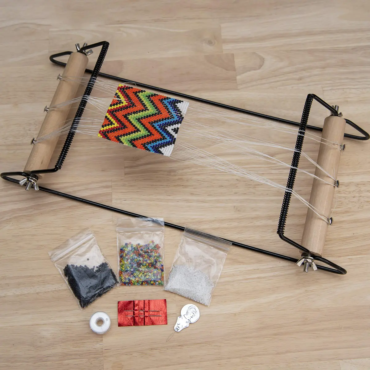 The Beadsmith Extra Wide Metal Bead Loom Kit with 36g Glass Beads | Weave Bracelets, Necklaces & Belts - view 4