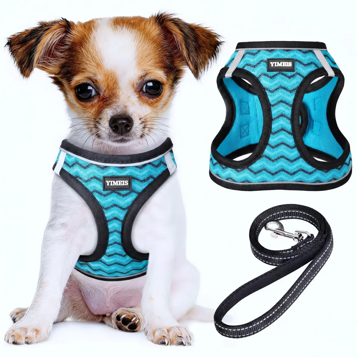 YIMEIS No Pull Dog Puppy Harness and Leash Set Reflective Mesh Vest Small | Breathable, Safety & Control - main product image