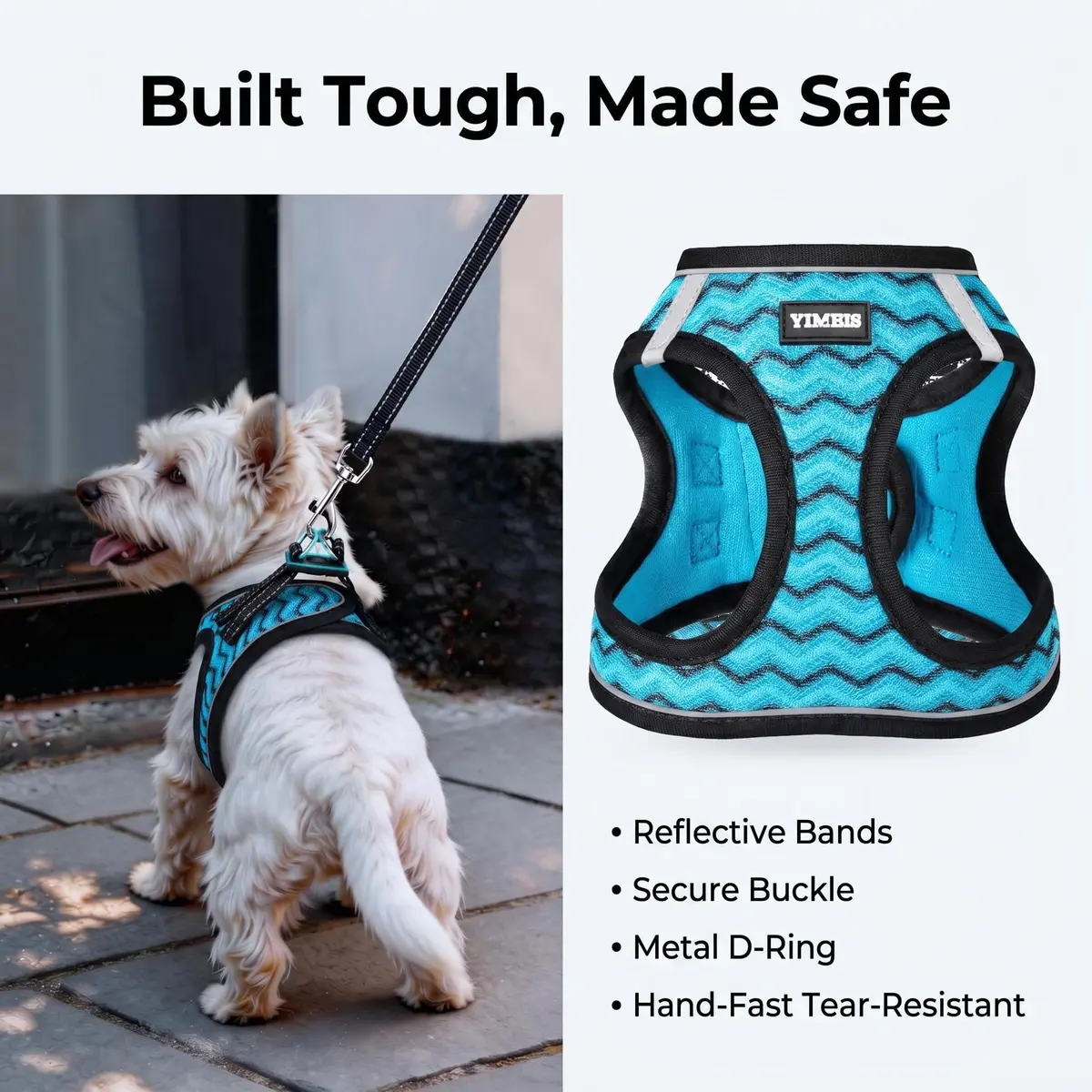 YIMEIS No Pull Dog Puppy Harness and Leash Set Reflective Mesh Vest Small | Breathable, Safety & Control - view 5