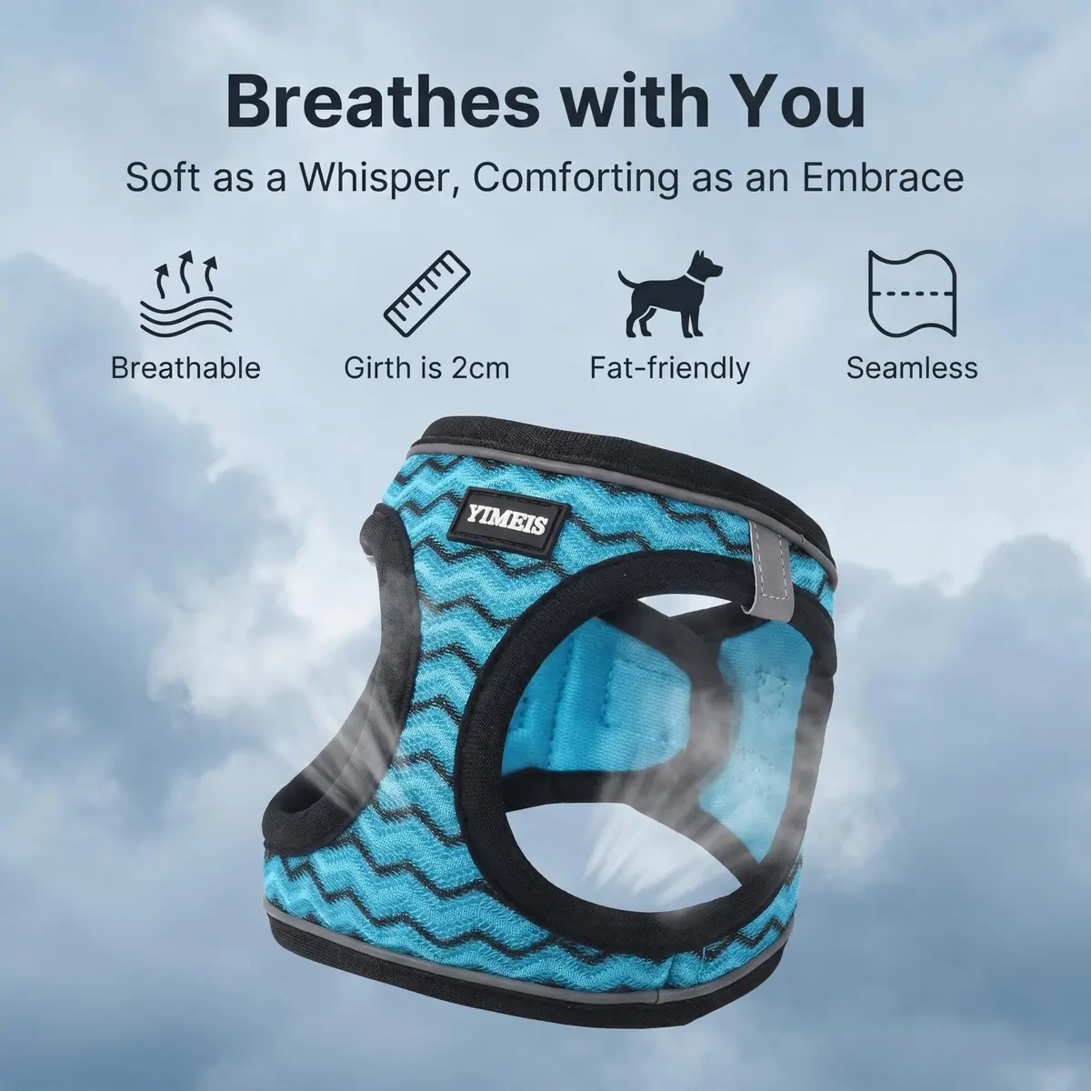 YIMEIS No Pull Dog Puppy Harness and Leash Set Reflective Mesh Vest Small | Breathable, Safety & Control - view 3